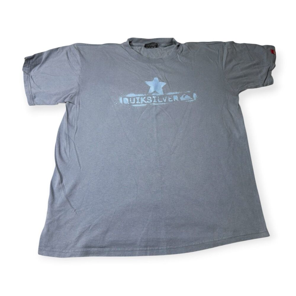 Quiksilver Navy Blue T-Shirt Size Large Shirt 100% Cotton Skater Rare VTG